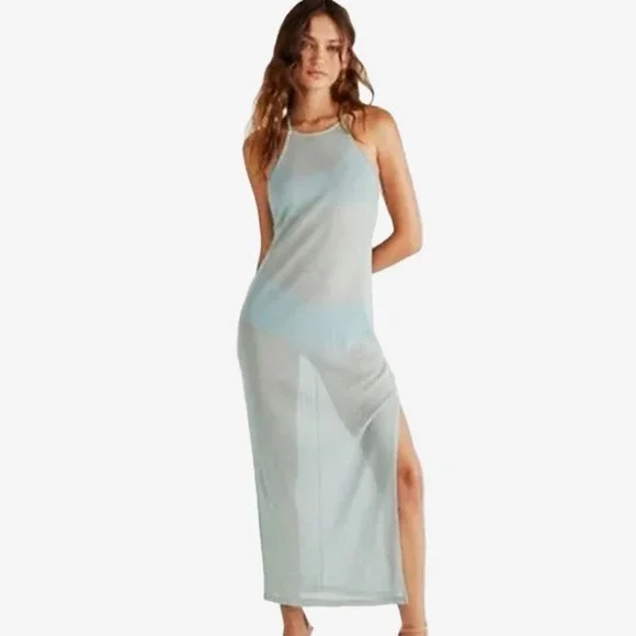 Free People After Party Maxi Slip Dress Size XS Sheer Beach Cover Up Coastal